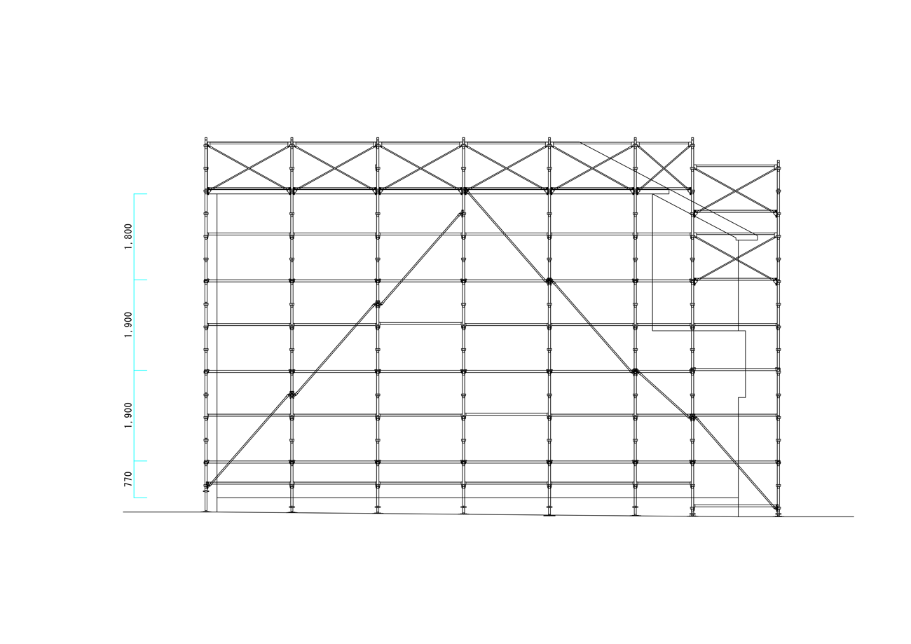 足場計画図(立面図)